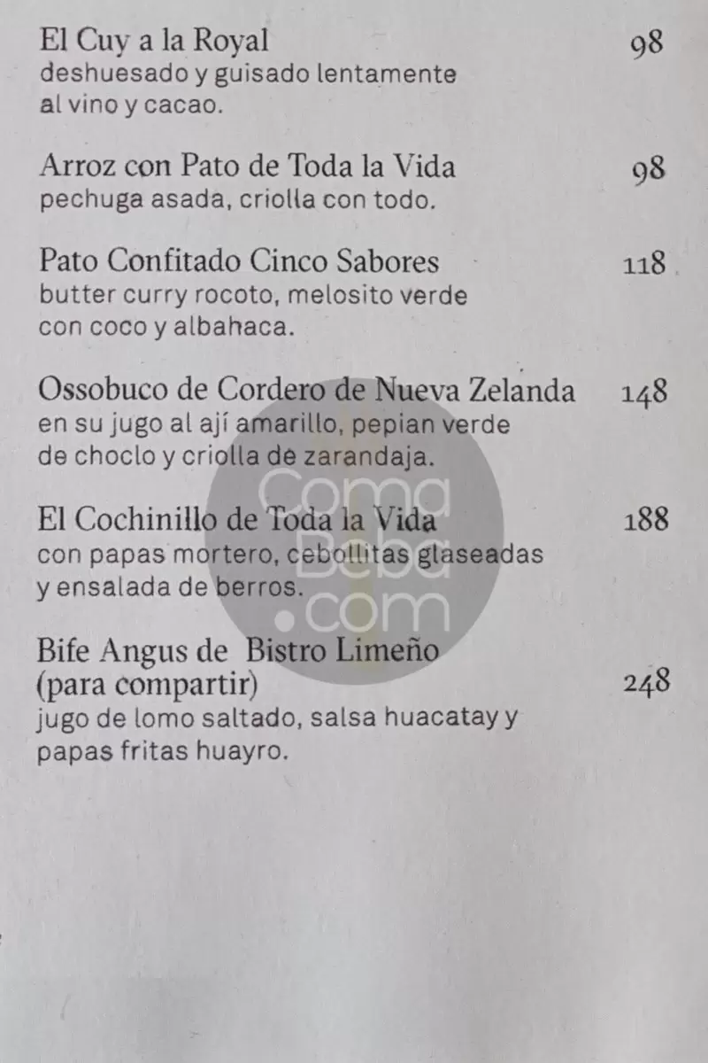 Astrid y Gastón – Carta con Precios p8