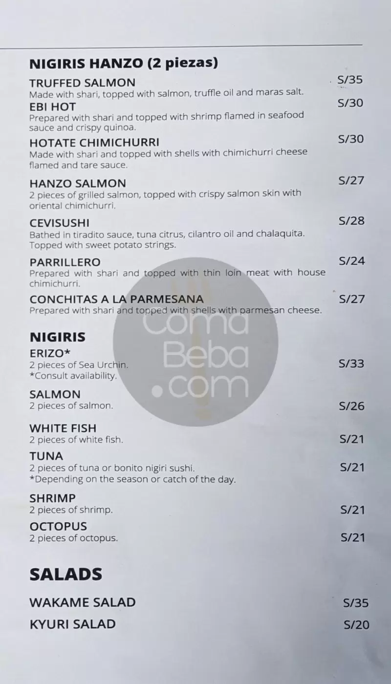 Hanzo Lima Menu p2