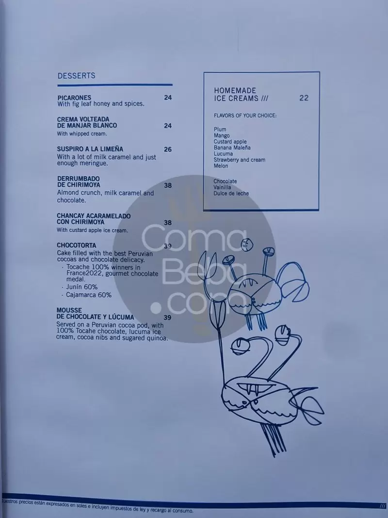 La Mar Lima Peru Menu p4