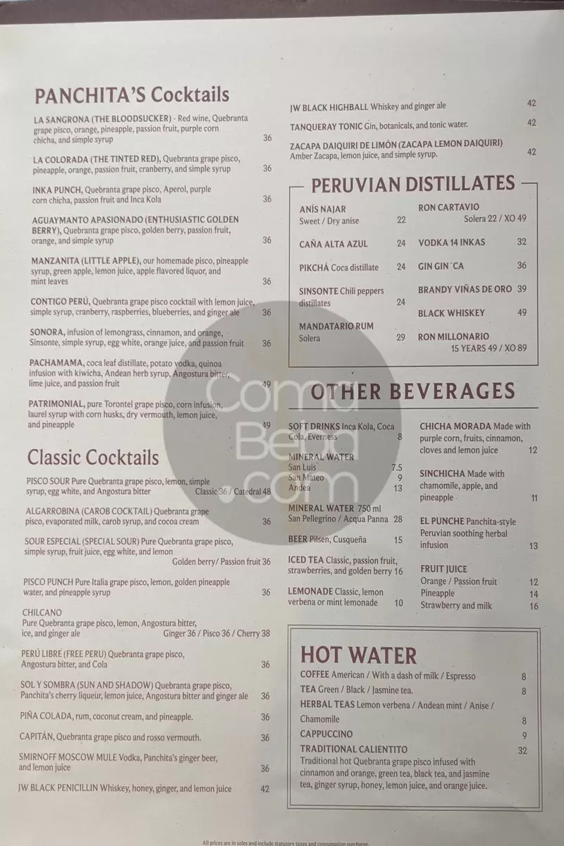 Panchita Lima Menu p5