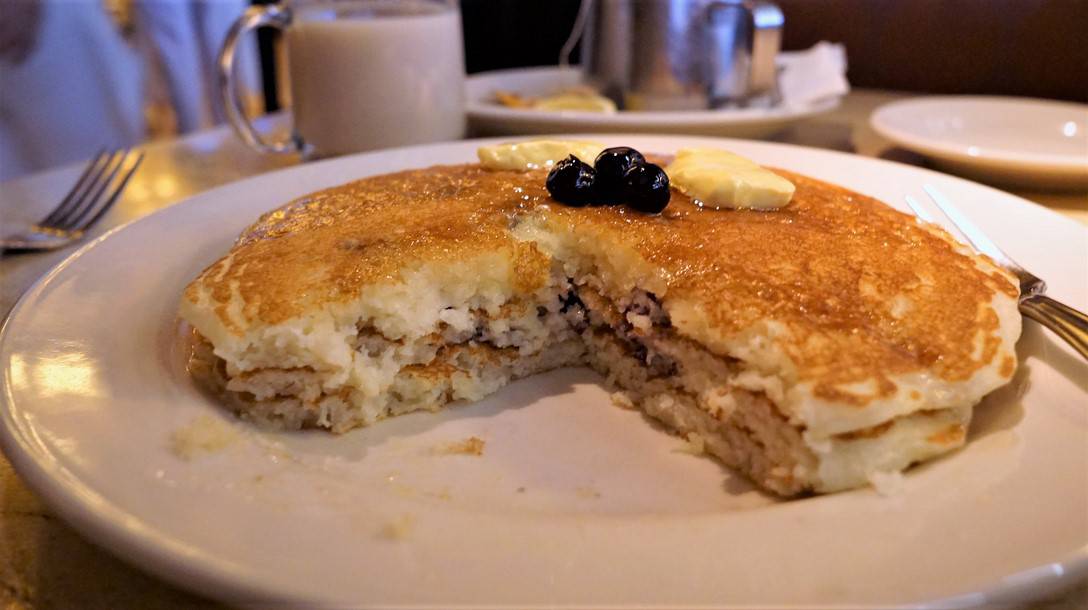 Blueberry Pancakes at The Cheesecake Factory