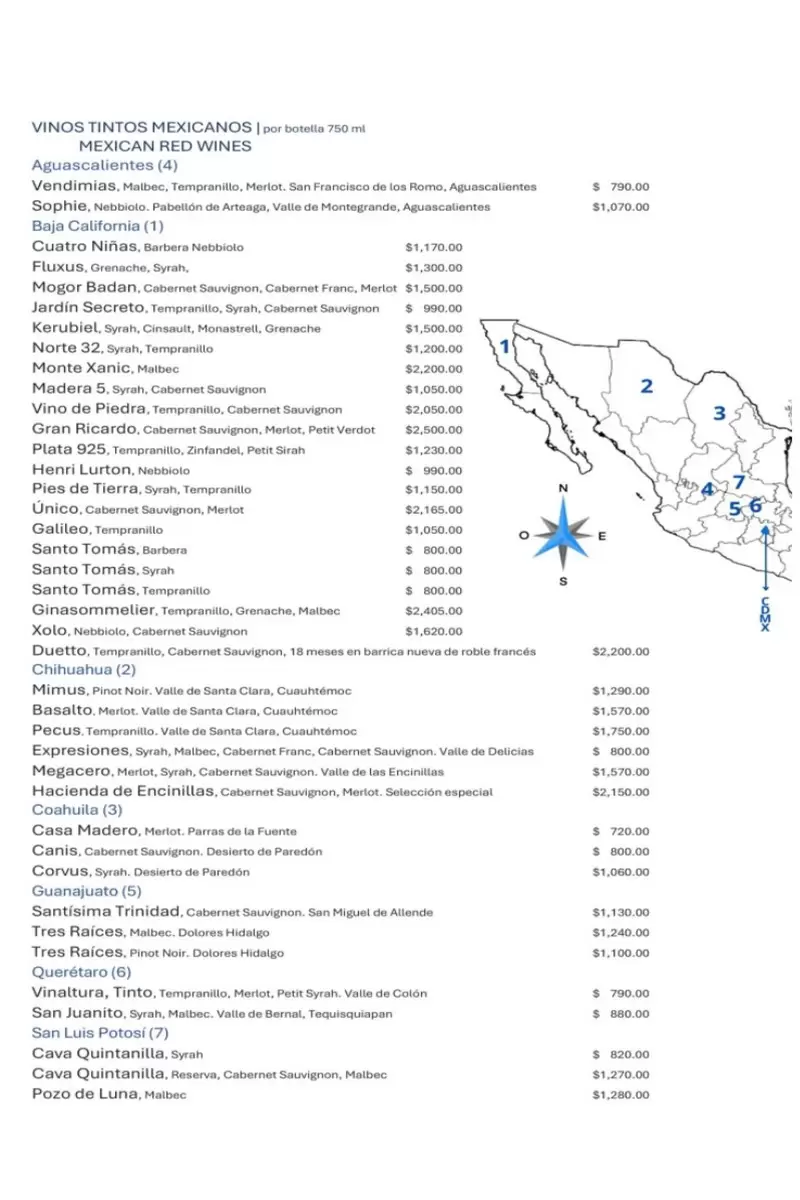 Azul – Mexico City – Menu with Prices p9