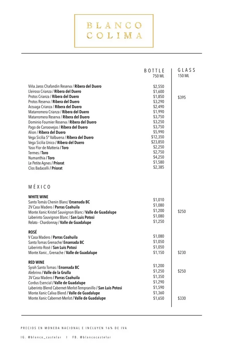 Blanco Colima – Mexico City – Menu with Prices p4