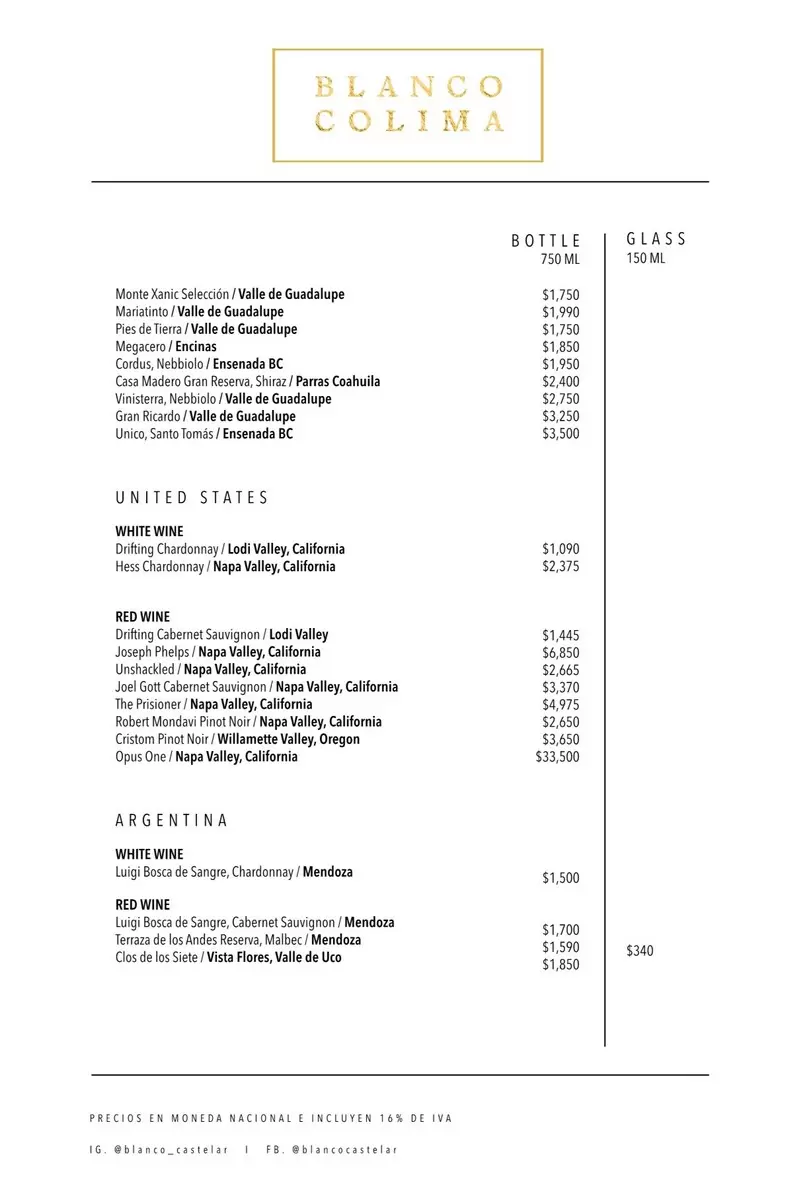 Blanco Colima – Mexico City – Menu with Prices p5