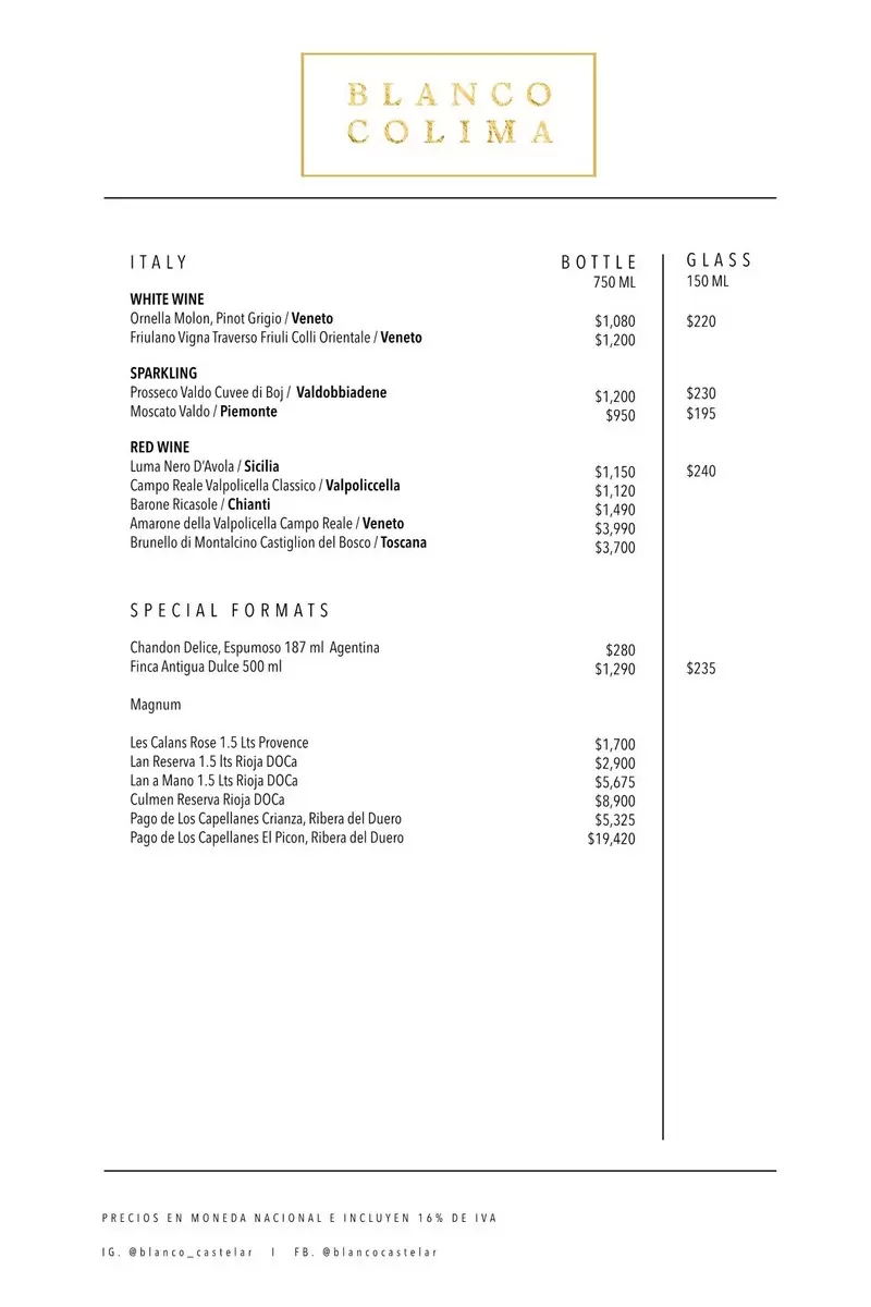 Blanco Colima – Mexico City – Menu with Prices p6