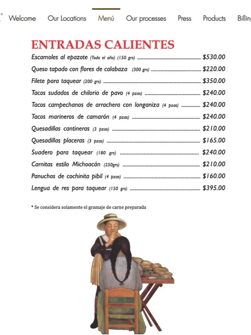 El Cardenal – Mexico City – Menu with Prices p5
