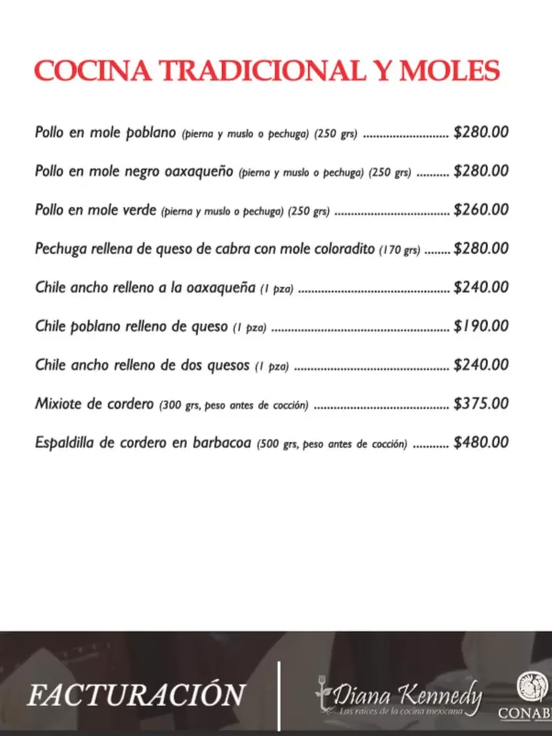 El Cardenal – Mexico City – Menu with Prices p9