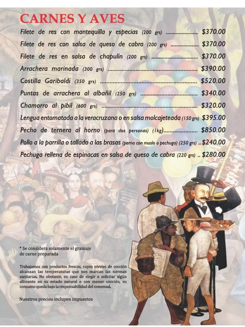 El Cardenal – Mexico City – Menu with Prices p10