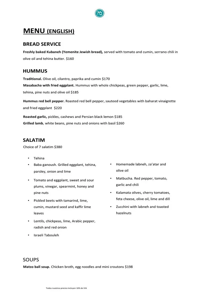 Mérkava – Mexico City – Menu with Prices p4