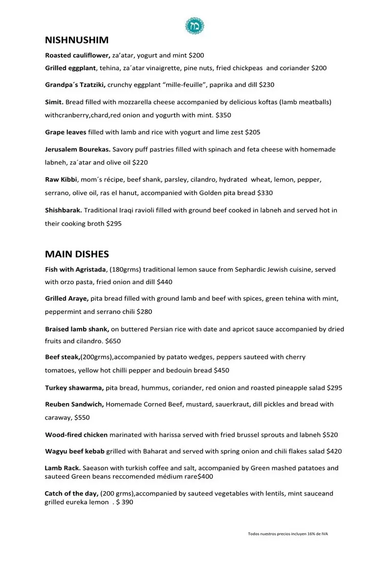 Mérkava – Mexico City – Menu with Prices p5