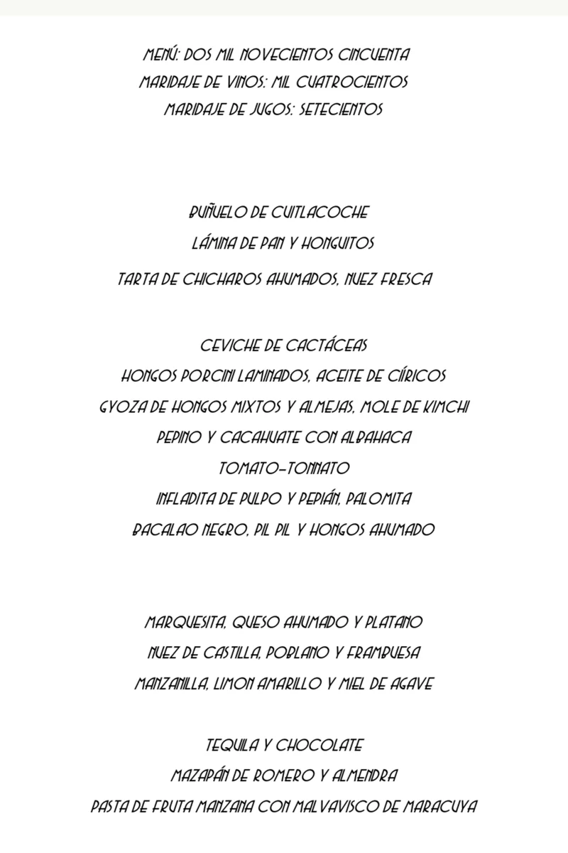 Sud 777 – Ciudad de México – Carta con precios 2025